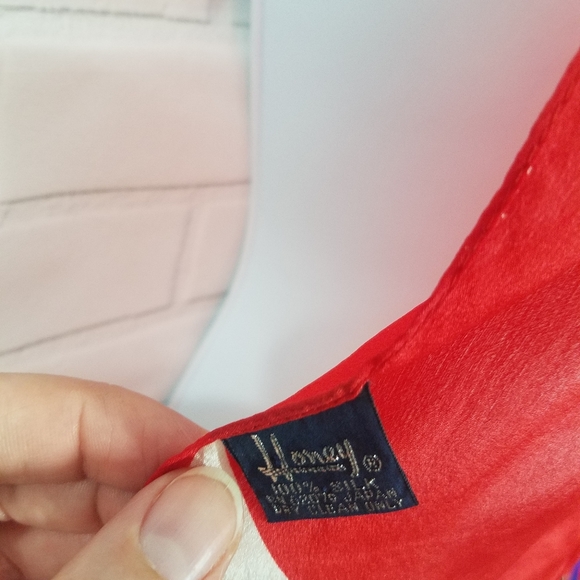 Honey 100% Silk Red Scarf - Picture 6 of 9